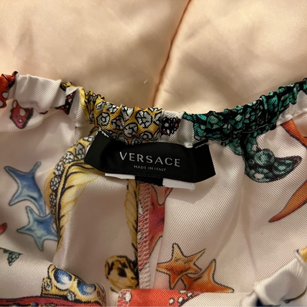 Versace Tresor La Mer Silk Twill Ruffle Shorts - Picture 5 of 9